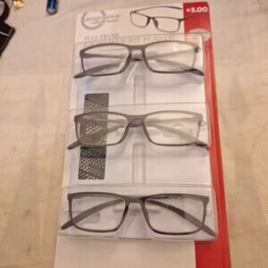 Design Optics By Foster Grant Full Frame Lightweight Plastic +3.00 With Case